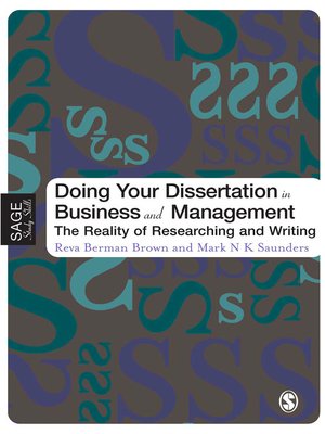 cover image of Doing Your Dissertation in Business and Management
